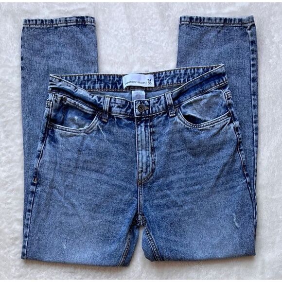 Paper Denim & Cloth Mens Denim Jeans Straight Mid Rise Blue Wash 34/30 - Picture 2 of 14